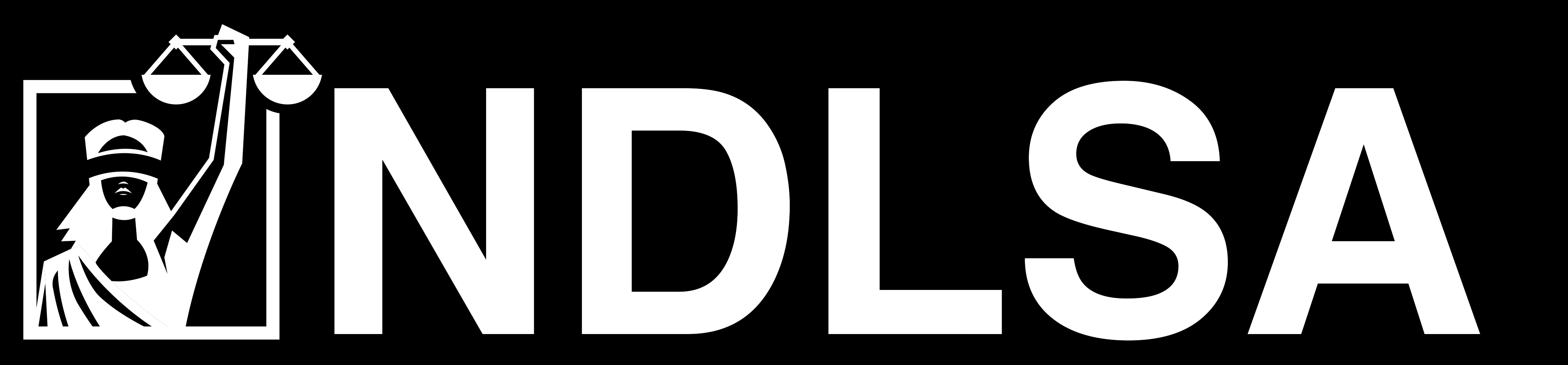 NDLSA Logo White Type on Black Background