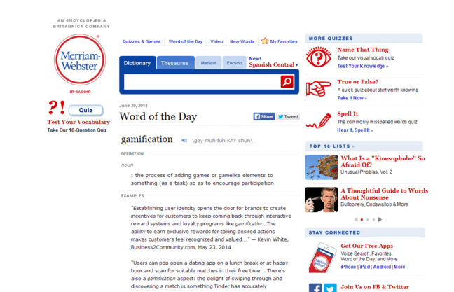 screenshot of Merriam-Webster's "Word of the Day" page